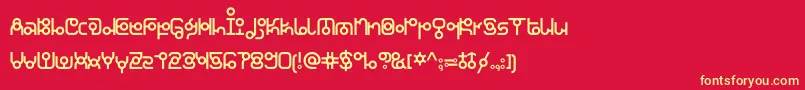 KdthaianajonesRegular Font – Yellow Fonts on Red Background