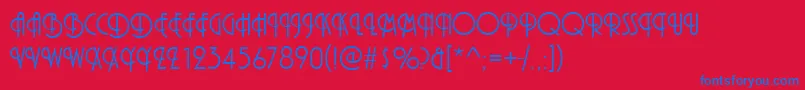 PizzicatoInitialsRegular Font – Blue Fonts on Red Background