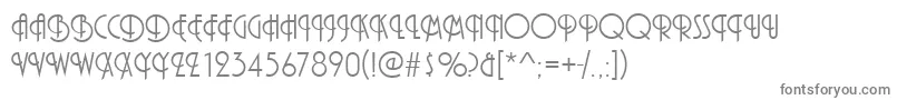 フォントPizzicatoInitialsRegular – 白い背景に灰色の文字