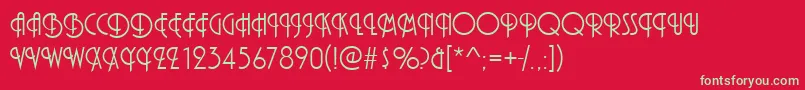 fuente PizzicatoInitialsRegular – Fuentes Verdes Sobre Fondo Rojo