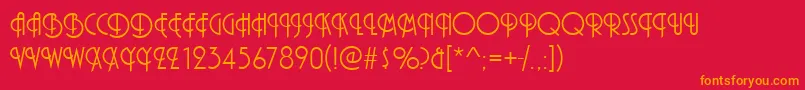 PizzicatoInitialsRegular Font – Orange Fonts on Red Background