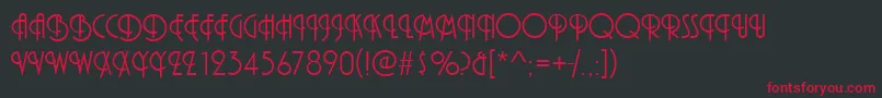 PizzicatoInitialsRegular Font – Red Fonts on Black Background