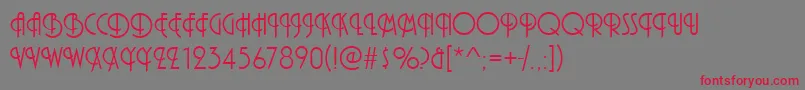 PizzicatoInitialsRegular Font – Red Fonts on Gray Background
