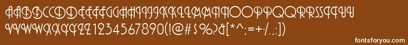 フォントPizzicatoInitialsRegular – 茶色の背景に白い文字