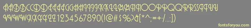 PizzicatoInitialsRegular Font – Yellow Fonts on Gray Background