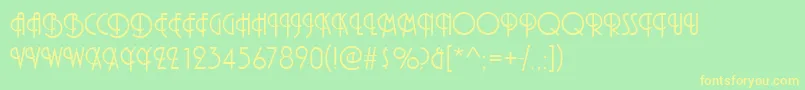 PizzicatoInitialsRegular Font – Yellow Fonts on Green Background