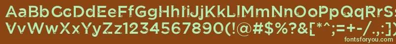 フォントJathilanRegular – 緑色の文字が茶色の背景にあります。