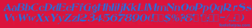 SacculeOblique Font – Blue Fonts on Red Background