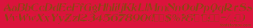 SacculeOblique Font – Brown Fonts on Red Background