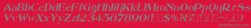 SacculeOblique-Schriftart – Graue Schriften auf rotem Hintergrund