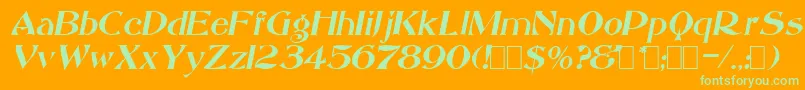 SacculeOblique Font – Green Fonts on Orange Background