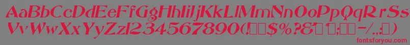 SacculeOblique-Schriftart – Rote Schriften auf grauem Hintergrund