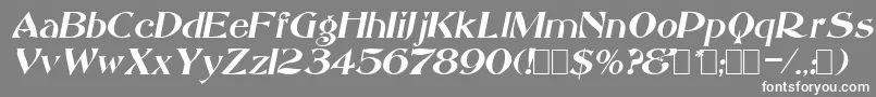 フォントSacculeOblique – 灰色の背景に白い文字