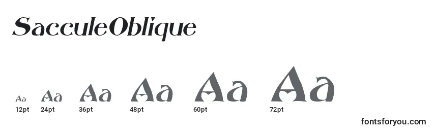 Размеры шрифта SacculeOblique