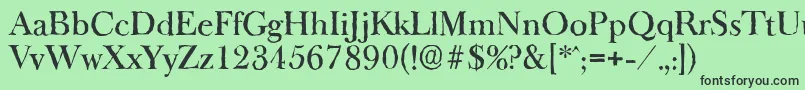 Шрифт BaskeroldantiqueMediumRegular – чёрные шрифты на зелёном фоне