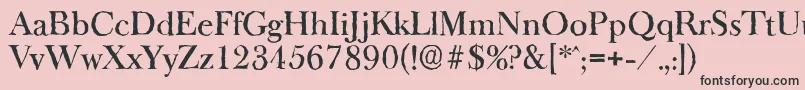BaskeroldantiqueMediumRegular-fontti – mustat fontit vaaleanpunaisella taustalla