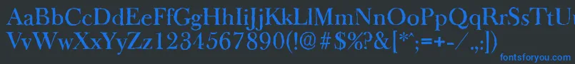 BaskeroldantiqueMediumRegular Font – Blue Fonts on Black Background