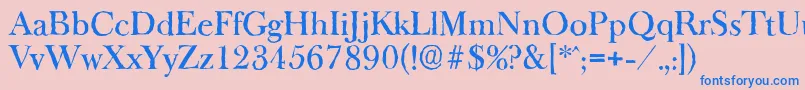 BaskeroldantiqueMediumRegular-Schriftart – Blaue Schriften auf rosa Hintergrund