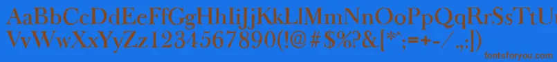 BaskeroldantiqueMediumRegular Font – Brown Fonts on Blue Background
