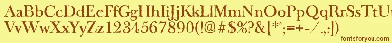 BaskeroldantiqueMediumRegular Font – Brown Fonts on Yellow Background