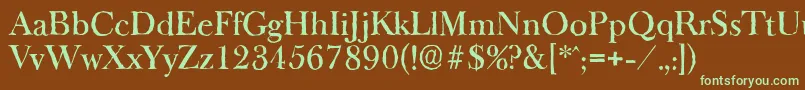 BaskeroldantiqueMediumRegular Font – Green Fonts on Brown Background