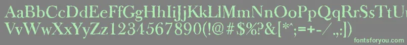 BaskeroldantiqueMediumRegular Font – Green Fonts on Gray Background
