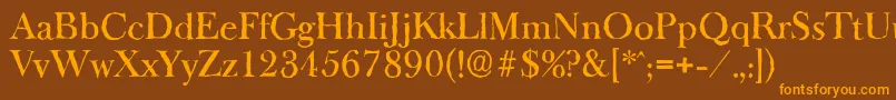 BaskeroldantiqueMediumRegular Font – Orange Fonts on Brown Background