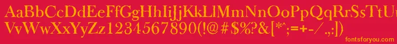 BaskeroldantiqueMediumRegular Font – Orange Fonts on Red Background