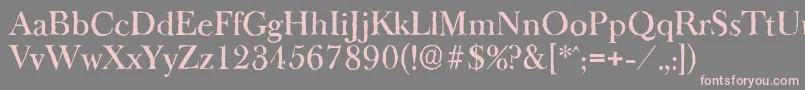 BaskeroldantiqueMediumRegular-fontti – vaaleanpunaiset fontit harmaalla taustalla