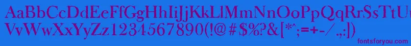 BaskeroldantiqueMediumRegular Font – Purple Fonts on Blue Background