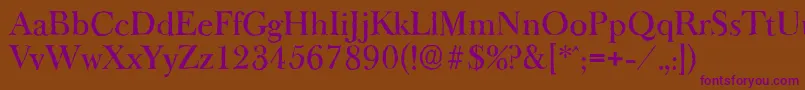 フォントBaskeroldantiqueMediumRegular – 紫色のフォント、茶色の背景