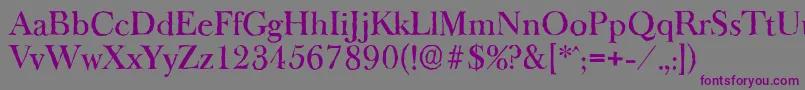 フォントBaskeroldantiqueMediumRegular – 紫色のフォント、灰色の背景
