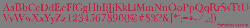 フォントBaskeroldantiqueMediumRegular – 赤い文字の灰色の背景
