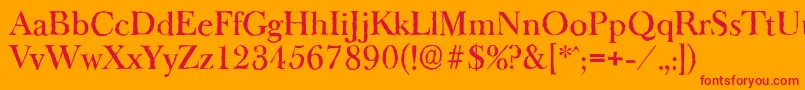 フォントBaskeroldantiqueMediumRegular – オレンジの背景に赤い文字