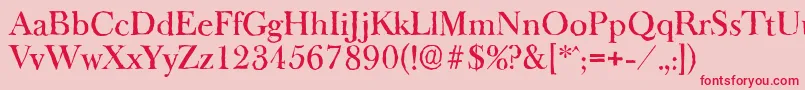 フォントBaskeroldantiqueMediumRegular – ピンクの背景に赤い文字
