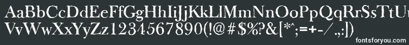 Шрифт BaskeroldantiqueMediumRegular – белые шрифты на чёрном фоне