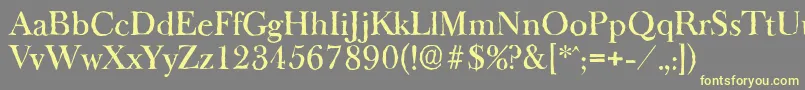 BaskeroldantiqueMediumRegular Font – Yellow Fonts on Gray Background