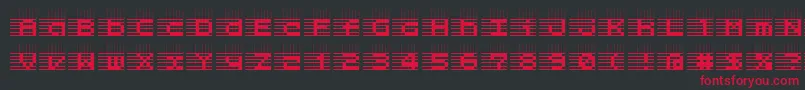 Fonte LogicTwentyFiveNormal – fontes vermelhas em um fundo preto