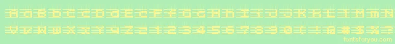 Шрифт LogicTwentyFiveNormal – жёлтые шрифты на зелёном фоне