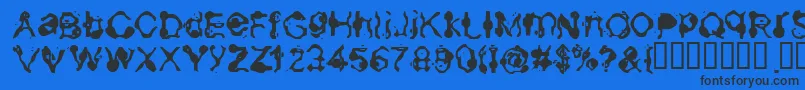 Aneurysm Font – Black Fonts on Blue Background