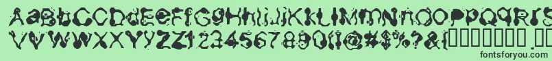 Aneurysm Font – Black Fonts on Green Background