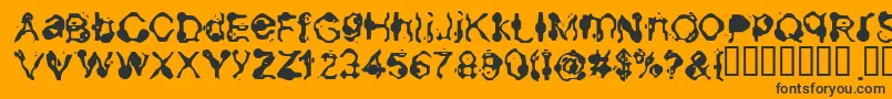 Aneurysm-Schriftart – Schwarze Schriften auf orangefarbenem Hintergrund