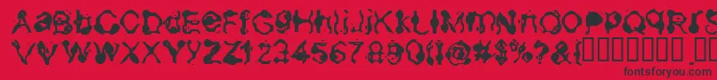 Aneurysm-Schriftart – Schwarze Schriften auf rotem Hintergrund