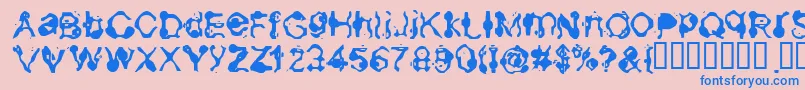 Шрифт Aneurysm – синие шрифты на розовом фоне