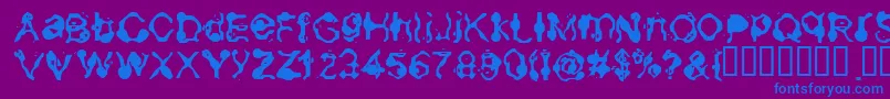 Aneurysm-fontti – siniset fontit violetilla taustalla