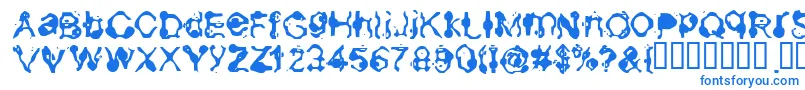 フォントAneurysm – 白い背景に青い文字