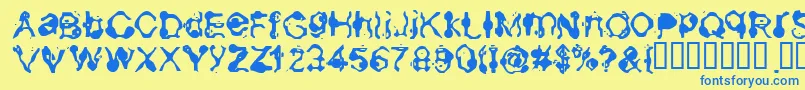 Шрифт Aneurysm – синие шрифты на жёлтом фоне