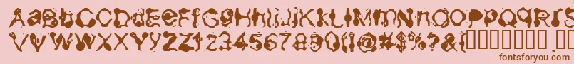 Aneurysm-Schriftart – Braune Schriften auf rosa Hintergrund