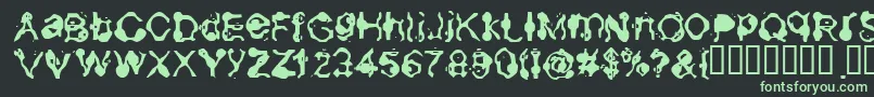 Aneurysm-Schriftart – Grüne Schriften auf schwarzem Hintergrund