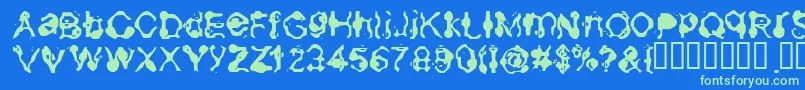 Aneurysm-fontti – vihreät fontit sinisellä taustalla